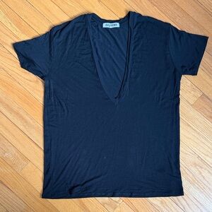Joah Brown Black deep V-Neck Shirt